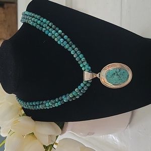 Estate 925 Sterling silver Turquoise Necklace